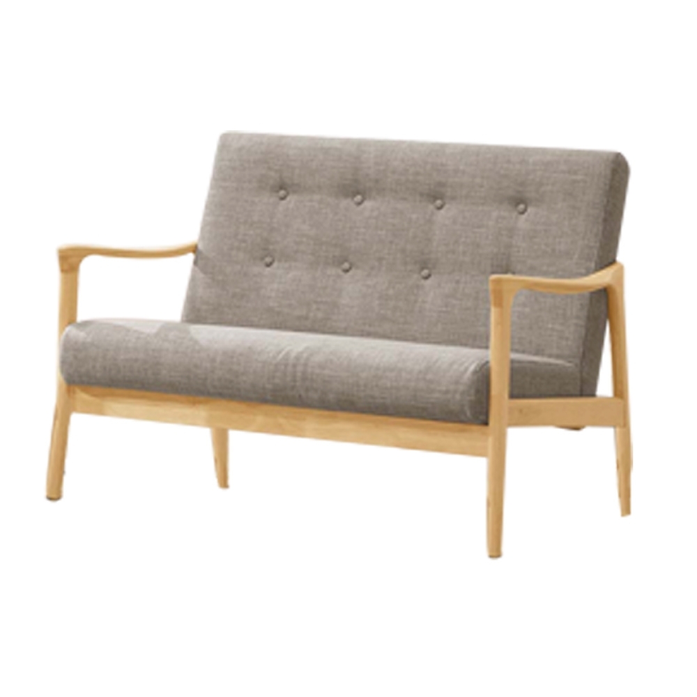 文創集 妮塔現代風棉麻布實木二人座沙發椅-116x73x77.5cm免組