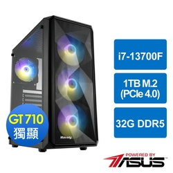 華碩B760平台[摩天俠士]i7-13700F/32G/GT 710/2TB_M2