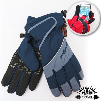【SNOW TRAVEL】英國Ski-Dri防水透氣膜超薄手套.觸控手套.機車手套_AR-73 深藍