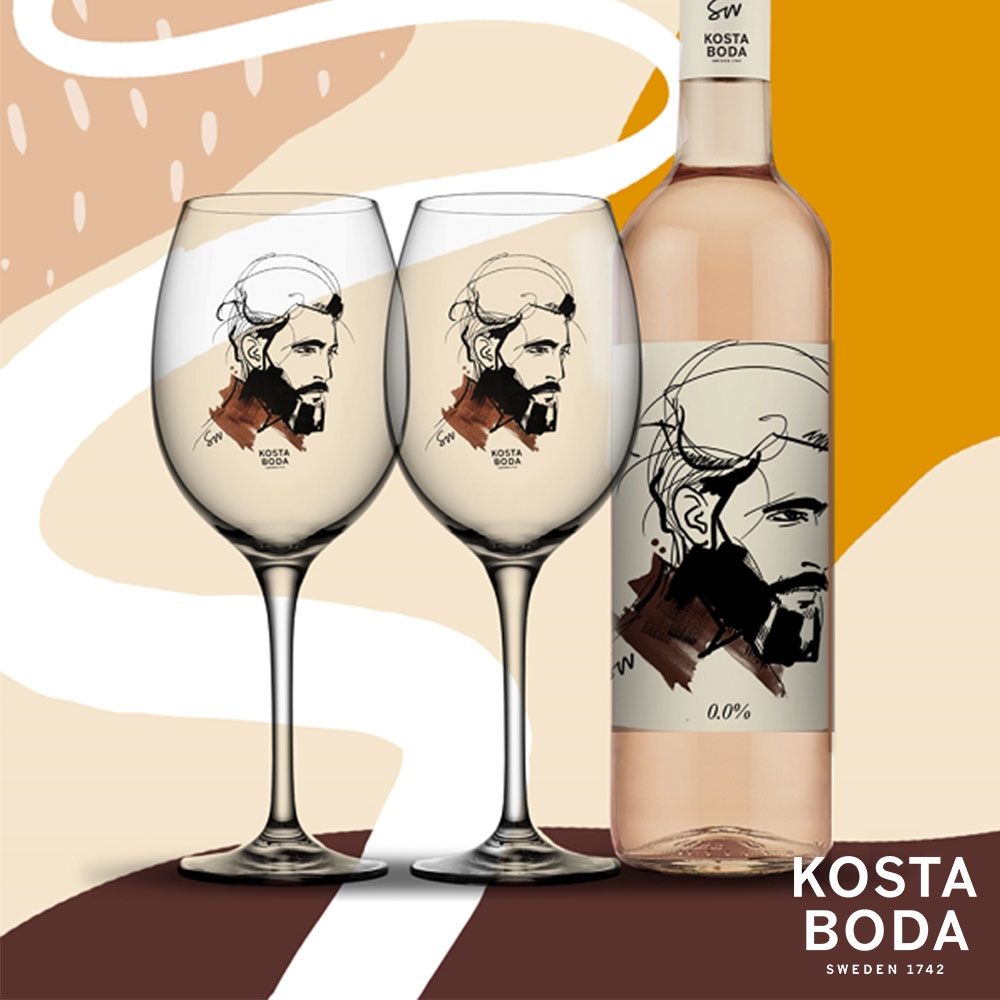 【KOSTA BODA】時尚都會女伶系列 紅酒杯2入組-爵士棕/墨灰粉(新品上市 兩款組合任選)