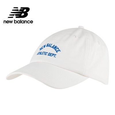 【New Balance】 刺繡斜紋布棒球帽/老帽_中性_白色_LAH01003SST