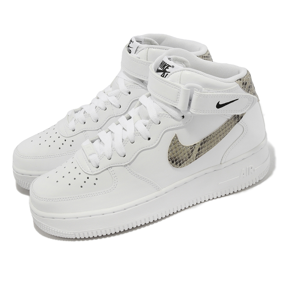 Nike 休閒鞋Wmns Air Force 1 07 Mid 女鞋白蛇紋經典款中筒DD9625-101