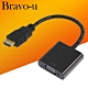 Bravo-u HDMI(公) to VGA(母) 鍍金接頭轉接器15cm(黑) product thumbnail 1