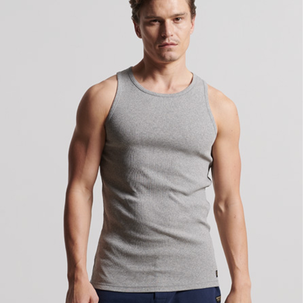 SUPERDRY 男裝 睡衣背心 VEST 2入 灰