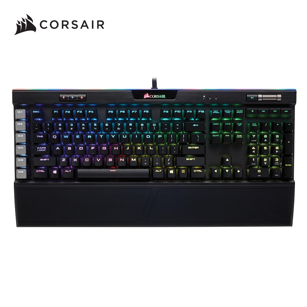 【CORSAIR海盜船】 K95 RGB PLATINUM 機械式電競鍵盤/銀軸/中文鍵帽/RGB/CH-9127014-TW