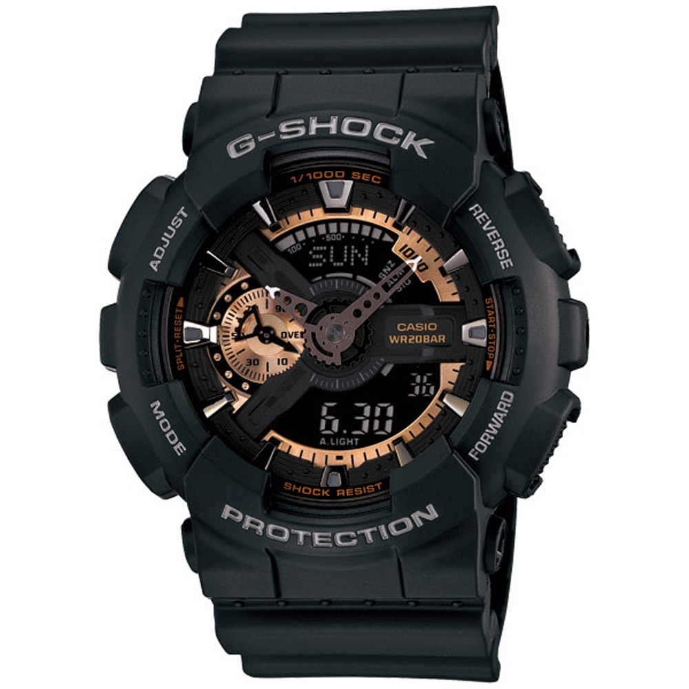 G-SHOCK 重機黑金潮流雙顯運動錶(GA-110RG-1A)-黑/51.2mm