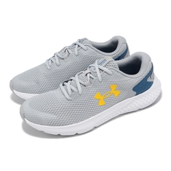 Under Armour 慢跑鞋 Charged Rogue 3 男鞋 灰 藍 透氣 回彈 網布 路跑 訓練 運動鞋 UA 3024877101