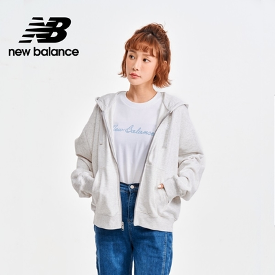 【New Balance】 刺繡NB休閒連帽外套_女性_淺灰色_WJ41501AHH