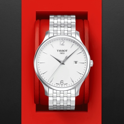 TISSOT天梭 官方授權 TRADITION 經典簡約石英腕錶 母親節 禮物 42mm/T0636101103700