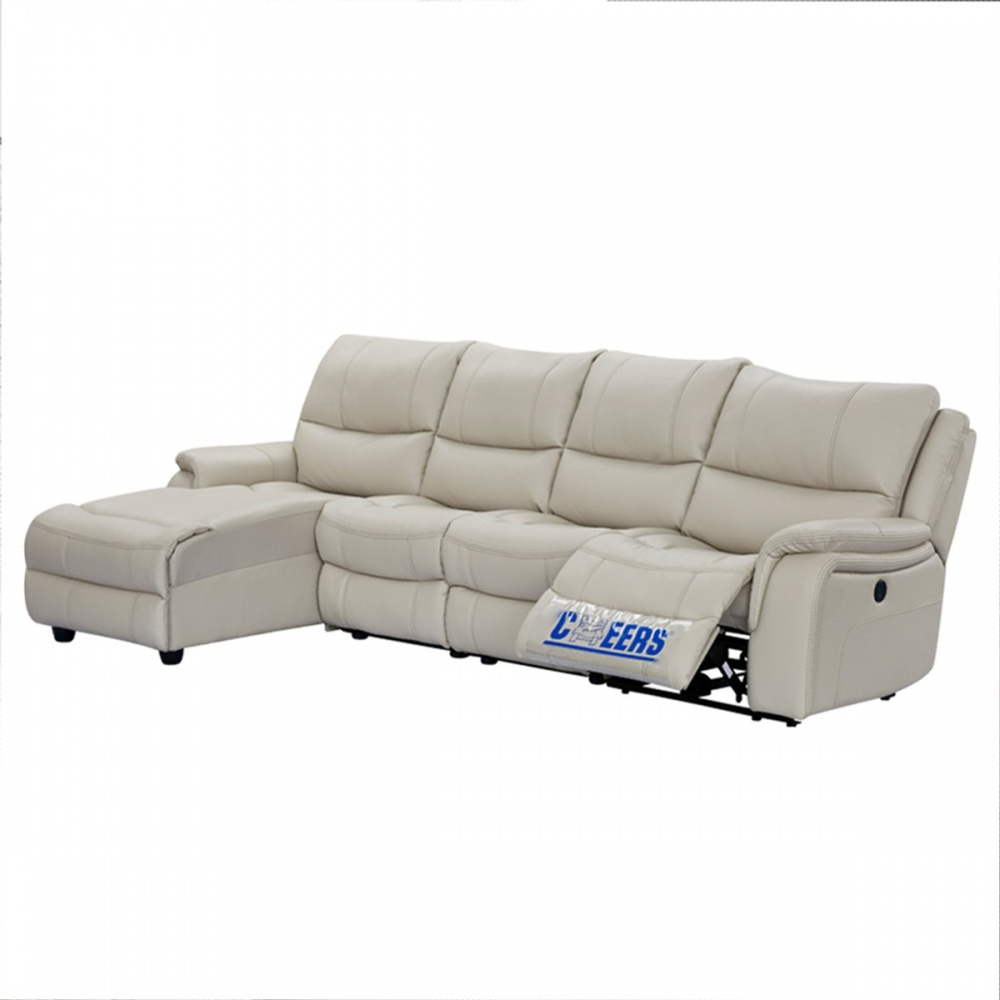 Cheers(組)芝華仕頭等艙 科技布 電動左L型沙發組附USB 5756 米白色 (C014312725)