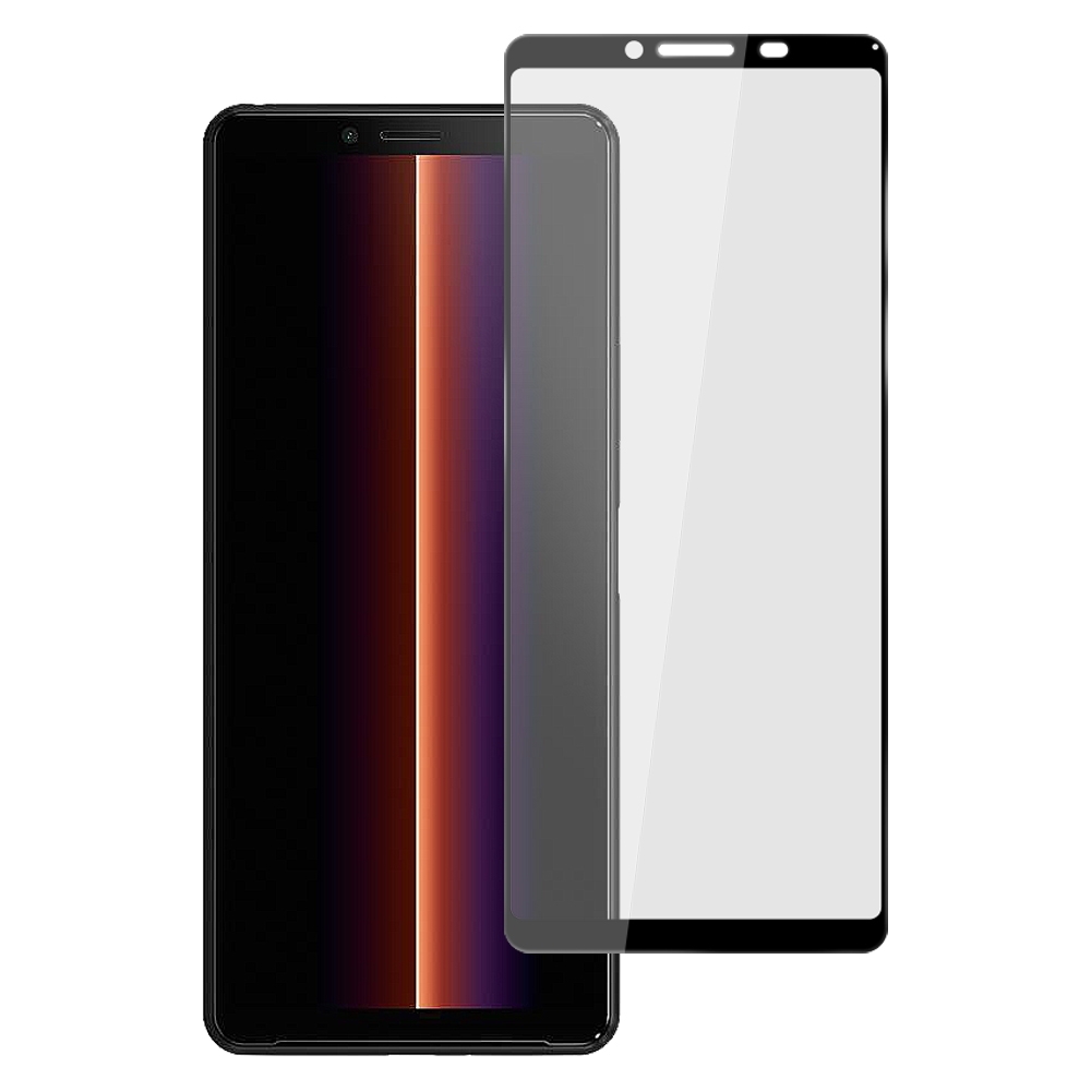 【Ayss】SONY Xperia 10 II/6.0吋/2020/平面滿版全膠/玻璃鋼化保護貼膜/四邊圓弧處理-黑