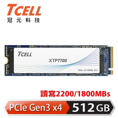 tcell 冠元 xtp7700 512gb nvme m.2 2280 pcie gen 3x4 固態硬碟