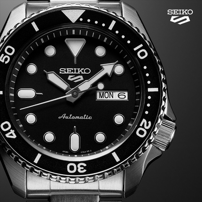 SEIKO 精工5 Sports 系列黑水鬼型機械錶(4R36-07G0Q/SRPD55K1)-黑/42.5