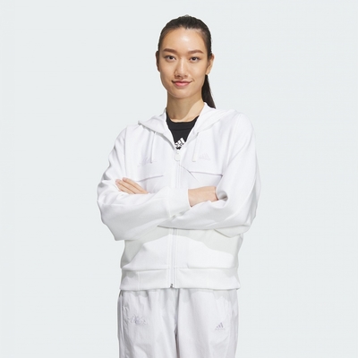 adidas 愛迪達 外套 女款 運動連帽外套 亞規 RCO KN JKT 白 IP7095