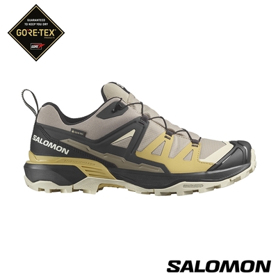 官方直營 Salomon 男 X ULTRA 360 Goretex 低筒登山鞋 復古卡其/黑/綠