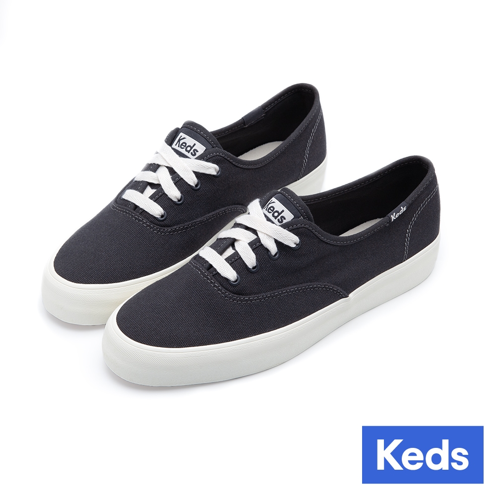 Keds CHAMPION GN 經典寬楦舒適帆布休閒鞋-黑 9241W110102