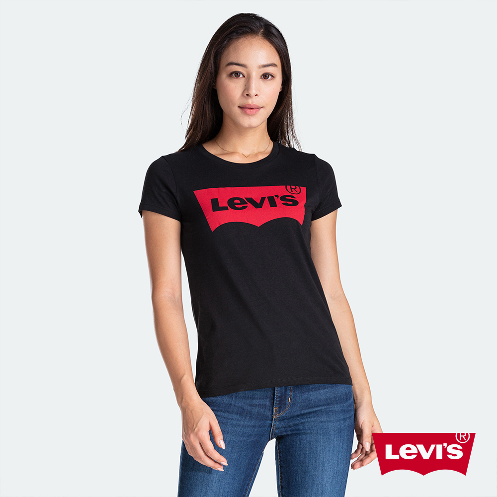 Levis 女款 短袖T恤 經典Logo 黑