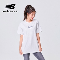 [New Balance]圓領刺繡字母短袖上衣_女性_牙白色_WT31