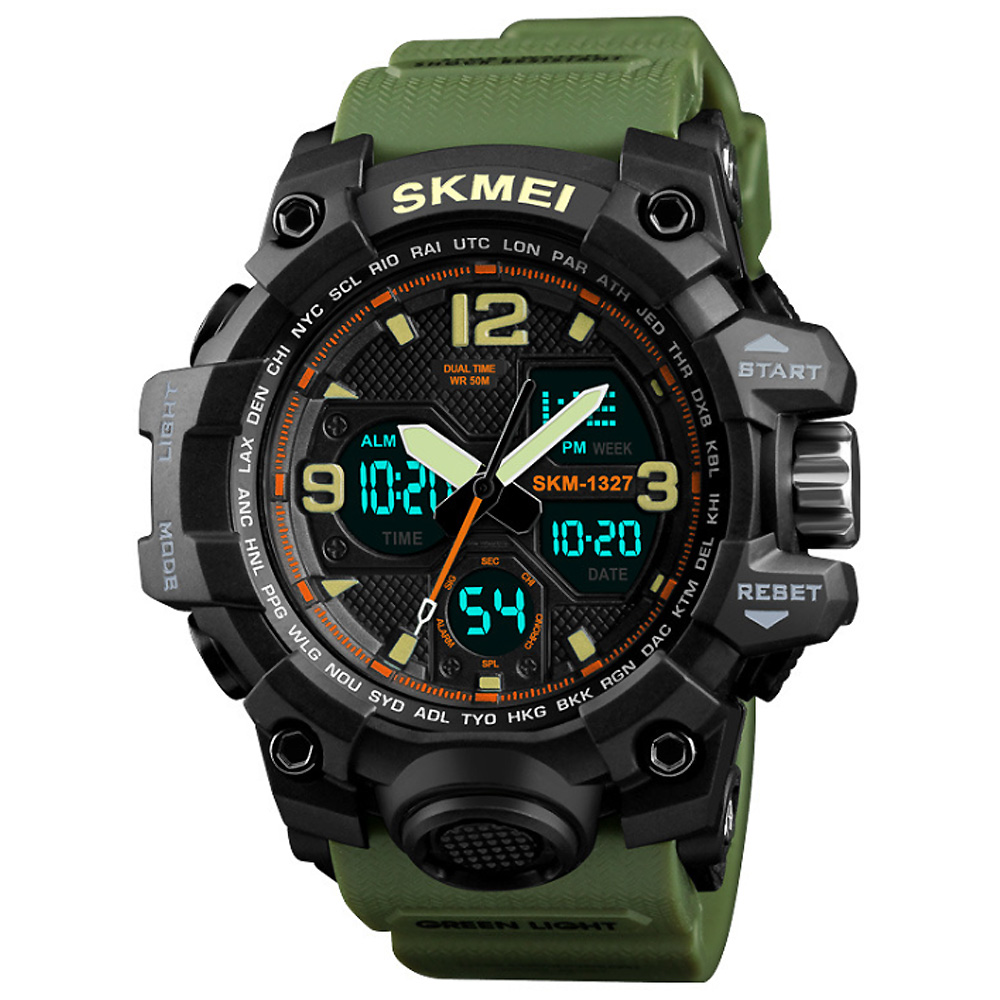 SKMEI 時刻美1327-雙機芯多功能防震防水電子錶(4色任選)