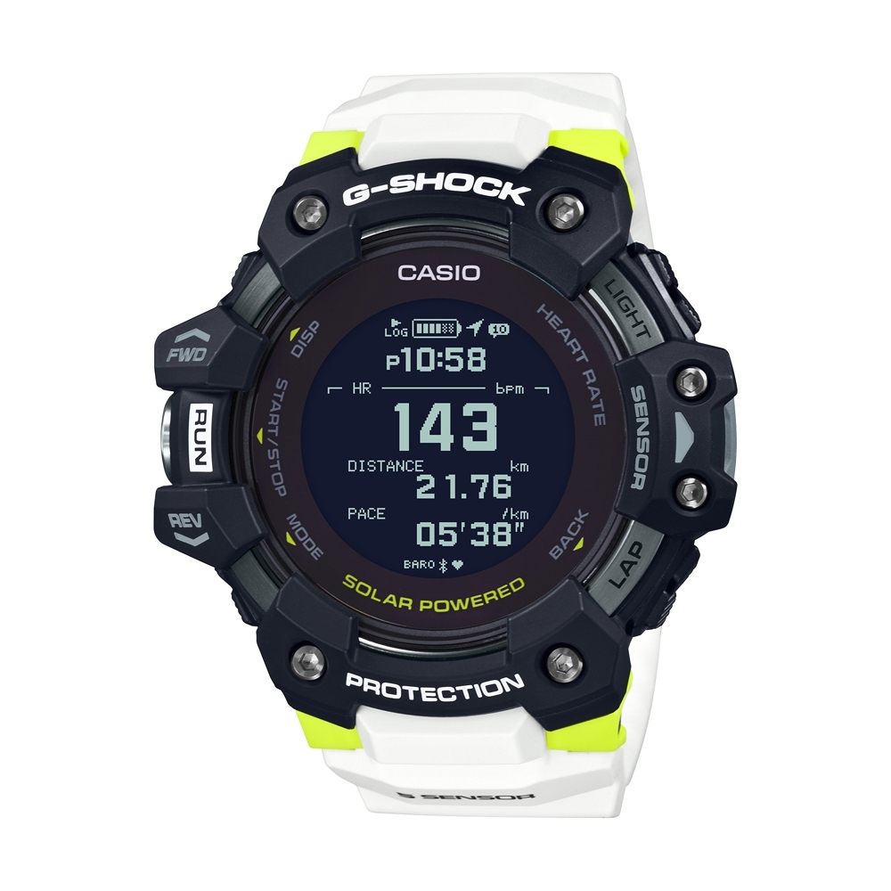 CASIO卡西歐 G-SHOCK 心率偵測 GPS定位 藍牙 太陽能電力 運動系列 GBD-H1000-1A7_55mm