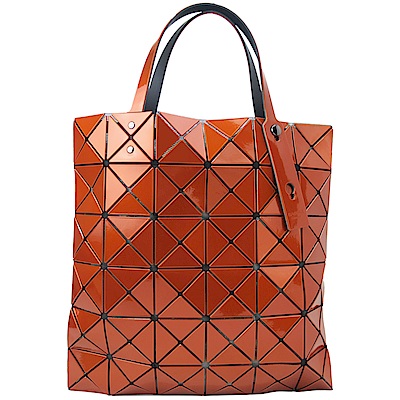 ISSEY MIYAKE 三宅一生BAOBAO 金屬亮面方格6x6手提包(橘)