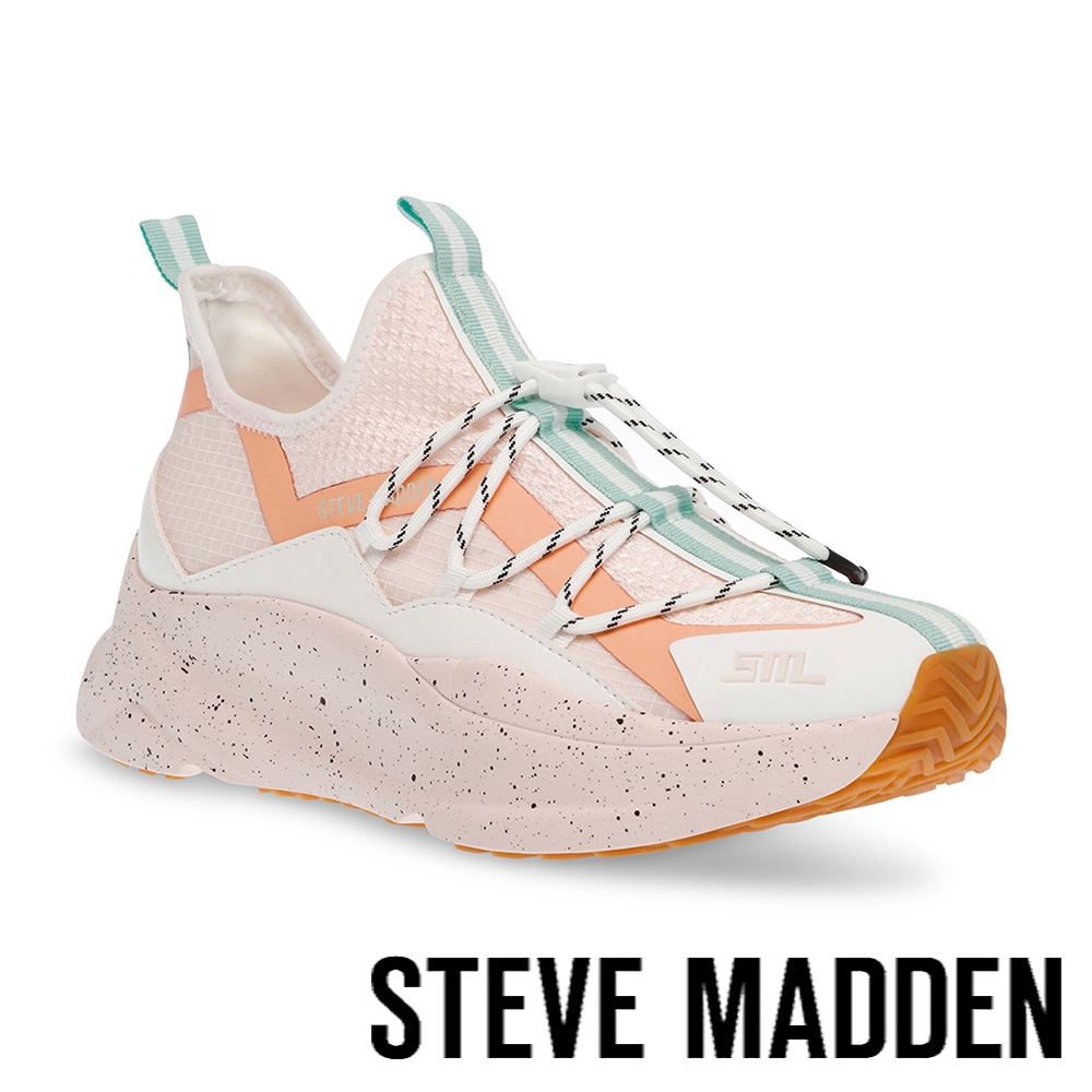 STEVE MADDEN-IGNITE 撞色厚底透氣運動鞋-粉色