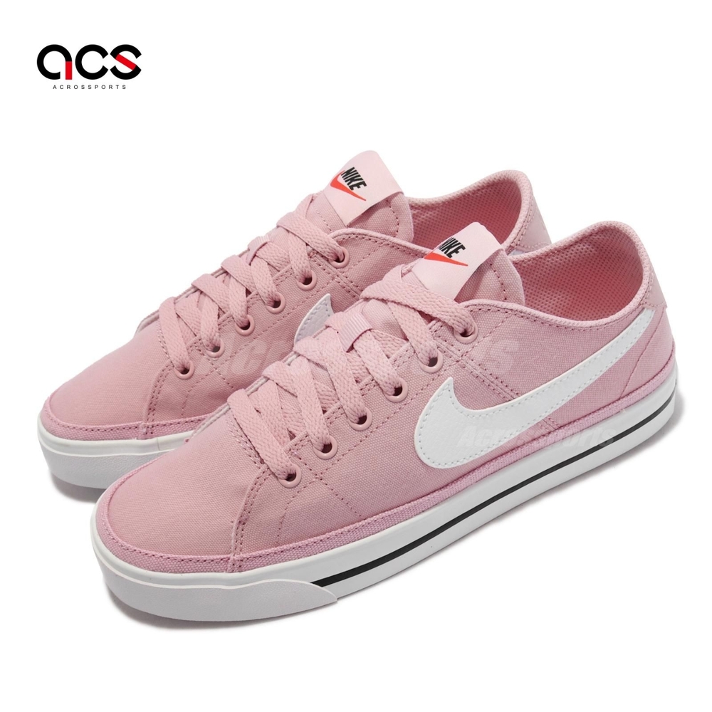 Nike 休閒鞋 Court Legacy CNVS 女鞋 帆布 網球風格 皮革logo 舒適 穿搭 粉 白 CZ0294-601