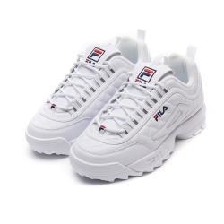 FILA DISRUPTOR 2 女復古運動鞋-菱格紋白 5-C113V-125