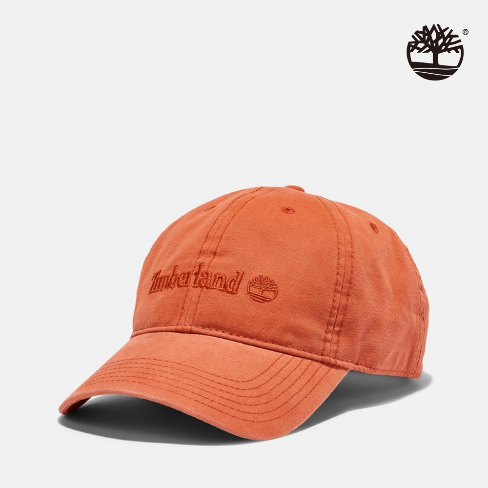 Timberland 中性橘紅色棉質帆布棒球帽|A1F54W78