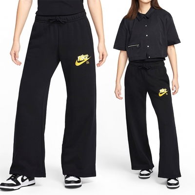 Nike AS W NSW CLUB FLC FT GX PANT 女 黑 中腰 寬褲 毛圈 長褲 FN3635-010