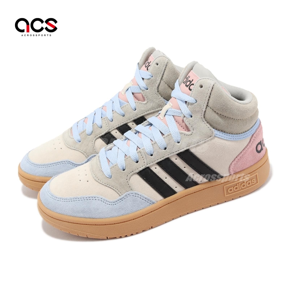 adidas 休閒鞋 Hoops 3 Mid 女鞋 棕 藍 膠底 復古籃球鞋 麂皮 愛迪達 HP3105