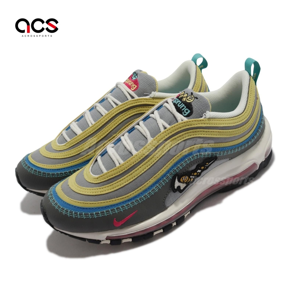 Nike 休閒鞋 Air Max 97 SE 男鞋 Air Sprung 昆蟲圖騰 灰 黃 DH4759-001