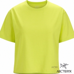 Arcteryx 始祖鳥 始祖鳥登山 始祖鳥戶外 始祖鳥排汗 女 Taema Crop Logo 登山 戶外 排汗 快乾短袖圓領衫 音速綠