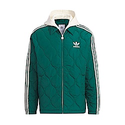 Adidas CLS SP JKT M IW6285 男 連帽 外套 夾克 運動 休閒 保暖 舒適 拉鏈口袋 綠 米