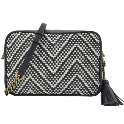 MICHAEL KORS Junie 編織夏季風斜背小方包(深藍)
