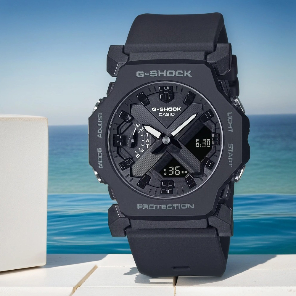 CASIO 卡西歐 G-SHOCK 纖薄小巧雙顯手錶 送禮推薦 GA-2300-1A