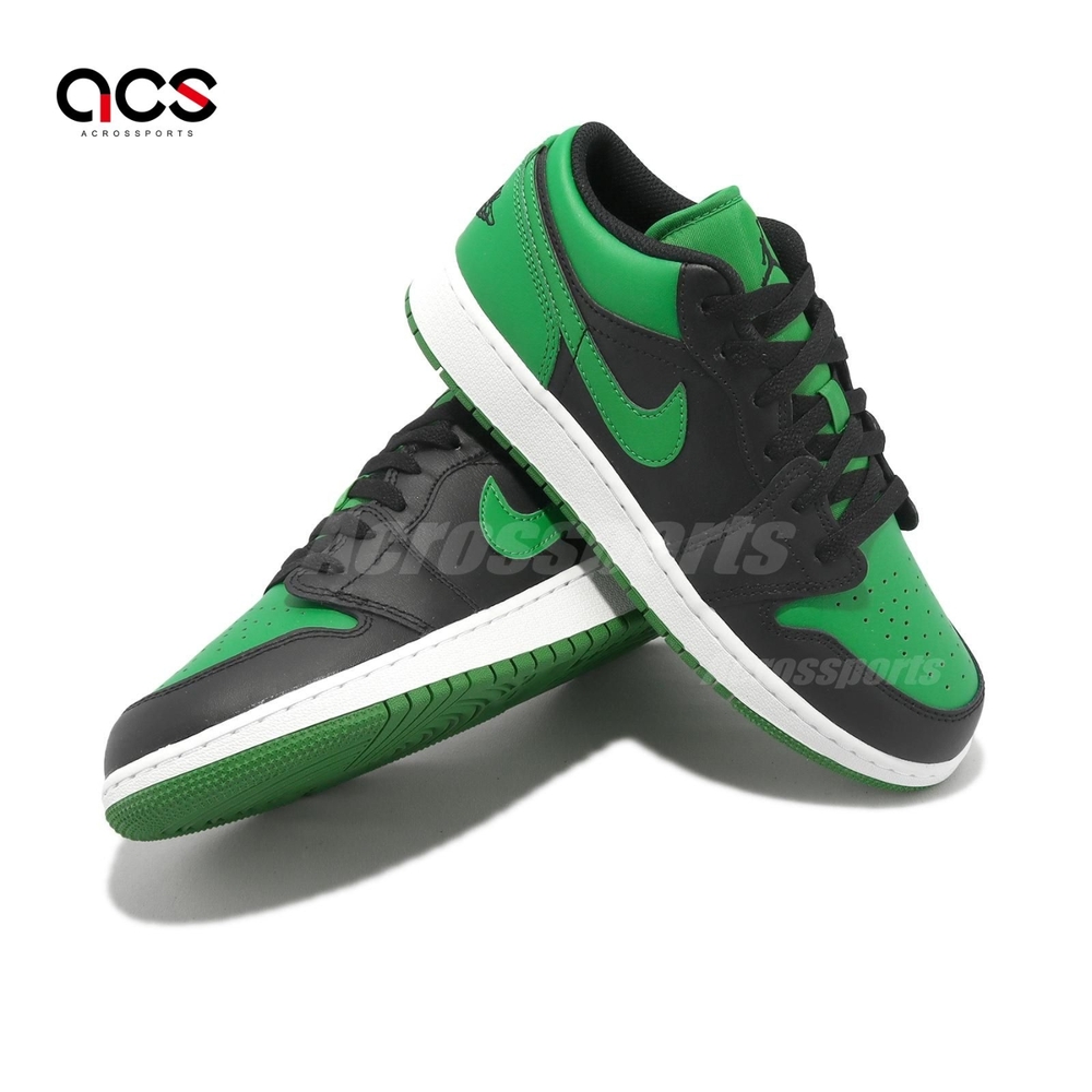 Nike 休閒鞋Air Jordan 1 Low GS 女鞋大童鞋黑綠AJ1 Lucky Green