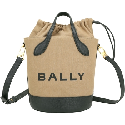 BALLY Bar [專櫃29600] 抽繩帆布斜背水桶包-2色可選