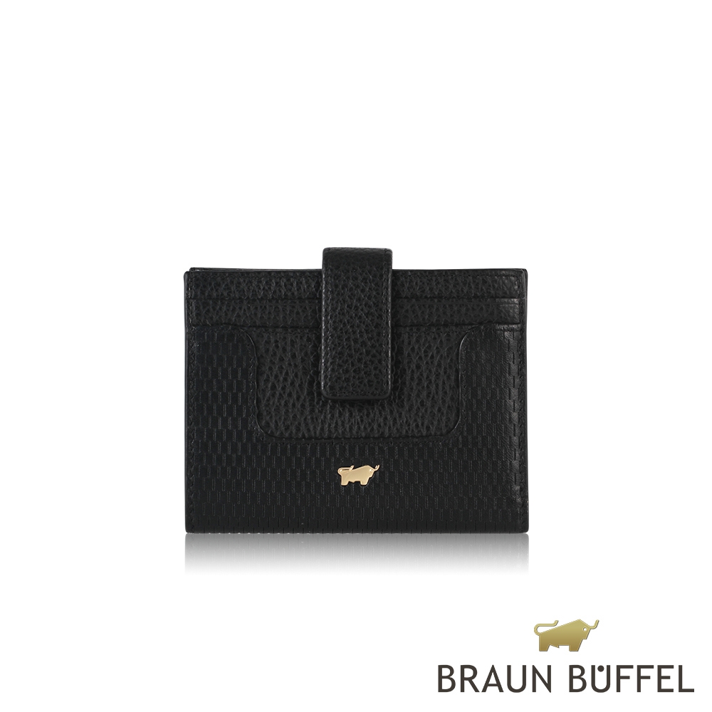 【BRAUN BUFFEL 德國小金牛】台灣總代理 原野 兩折短夾-黑色/BF690-404-BK