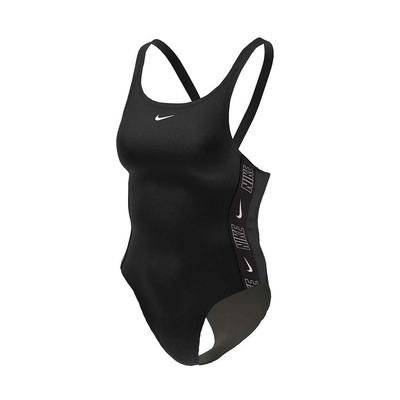 NIKE 女連身泳裝-海邊 游泳 沙灘 戲水 泳衣 連身泳衣 NESSD190-001 黑白