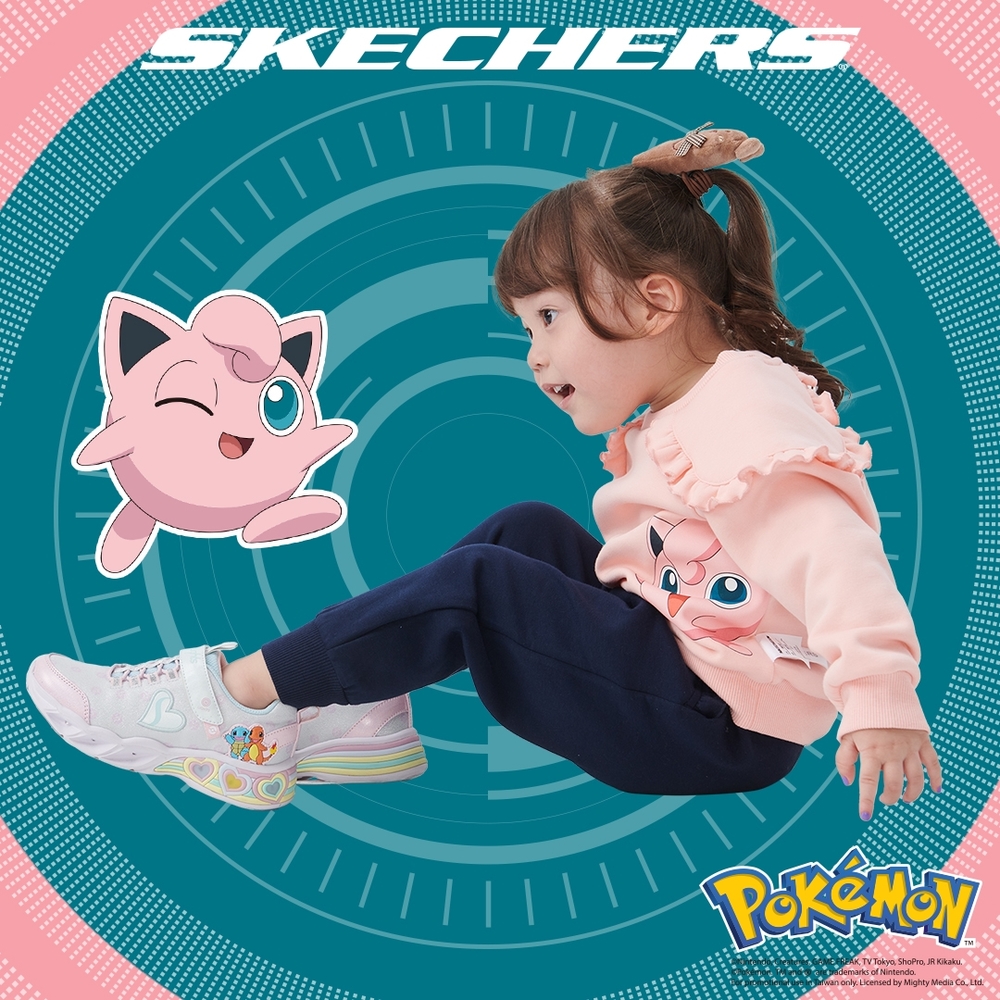 SKECHERS 女童系列 燈鞋 SWEETHEART LIGHTS 寶可夢限定款 - 319503LWMLT