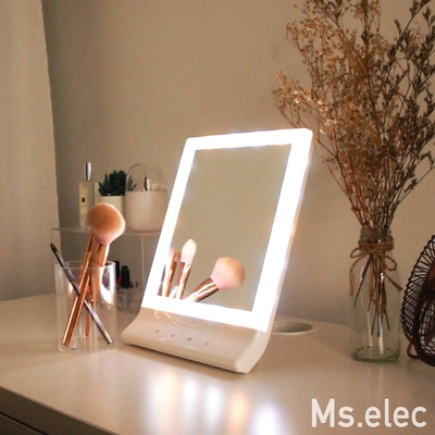 Ms.elec米嬉樂 三色智能觸控化妝鏡 桌鏡 Led燈鏡 美妝鏡 補光鏡 鏡子