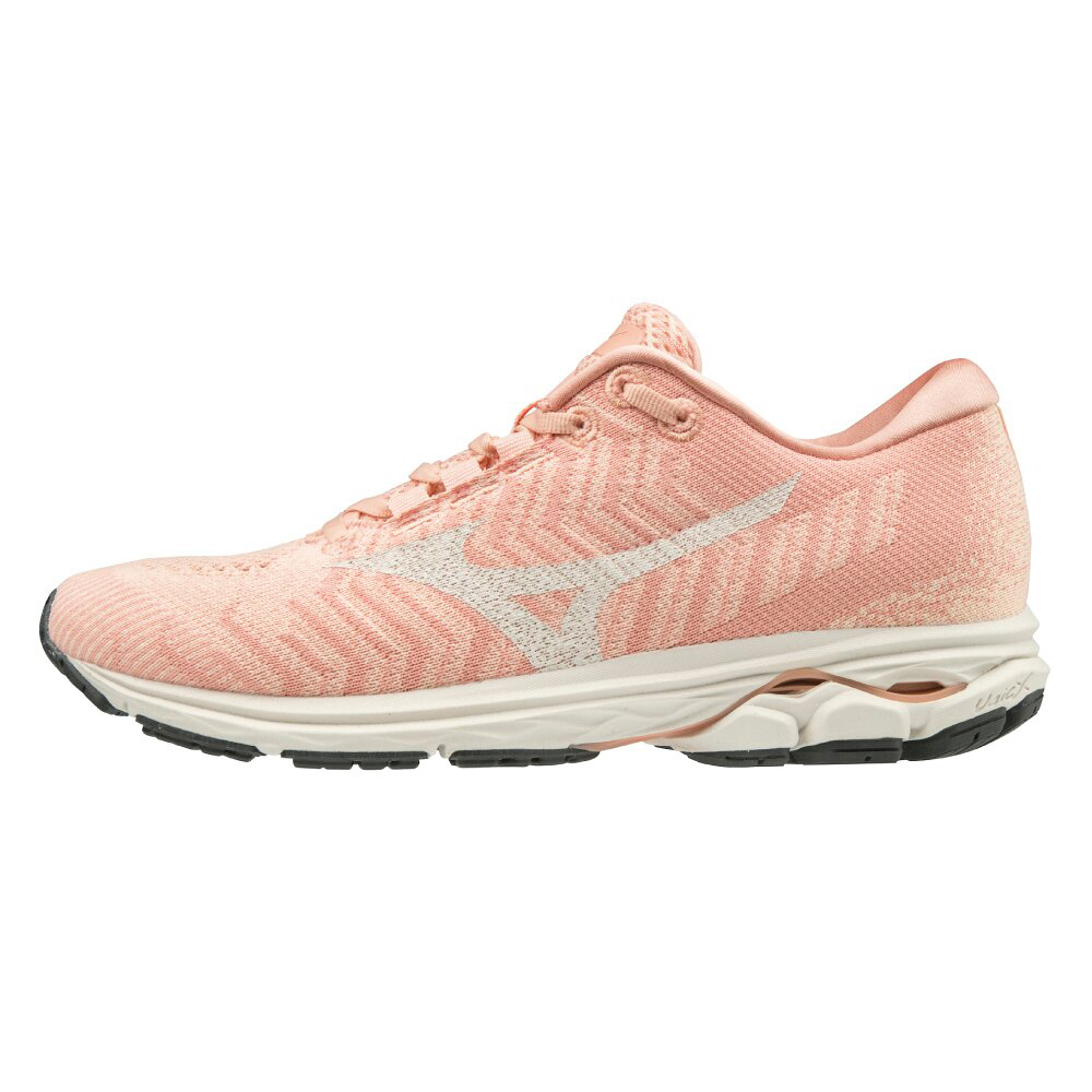 Mizuno Wave Rider Waveknit 3 [JIGD192915] 女鞋 運動 休閒 慢跑 彈性 粉米