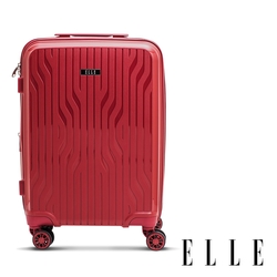 【ELLE】法式浮雕系列 28吋 特級極輕耐刮PP材質行李箱 (胭脂紅) EL3128128-01