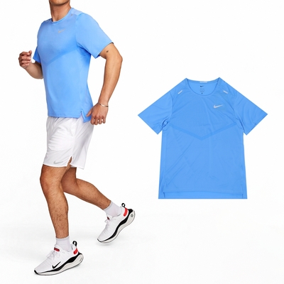 Nike 短袖 Rise 365 Running Tee 男款 藍 銀 速桿 排汗 反光 運動 慢跑 短T CZ9185-412