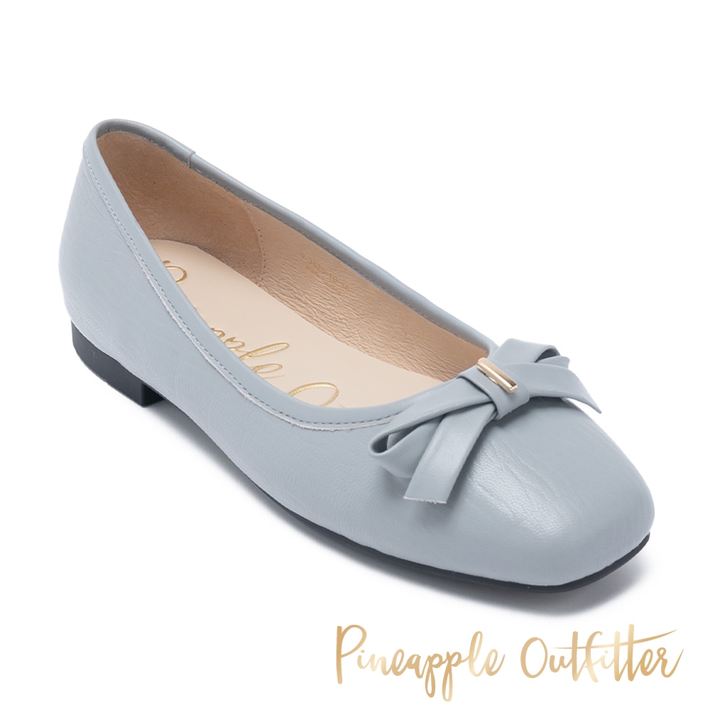 Pineapple-Outfitter-FARUQ 羊皮蝴蝶結平底娃娃鞋-藍色