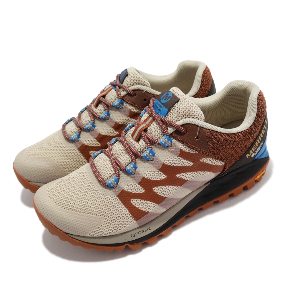 Merrell 戶外鞋 Antora 2 GTX 防水 穩定 女鞋 耐磨 黃金大底 抗撕裂網布 彈性 透氣 淺褐 棕 ML066938