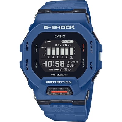 CASIO 卡西歐 G-SHOCK 纖薄運動系藍芽計時手錶 迎春好禮-海軍藍 GBD-200-2