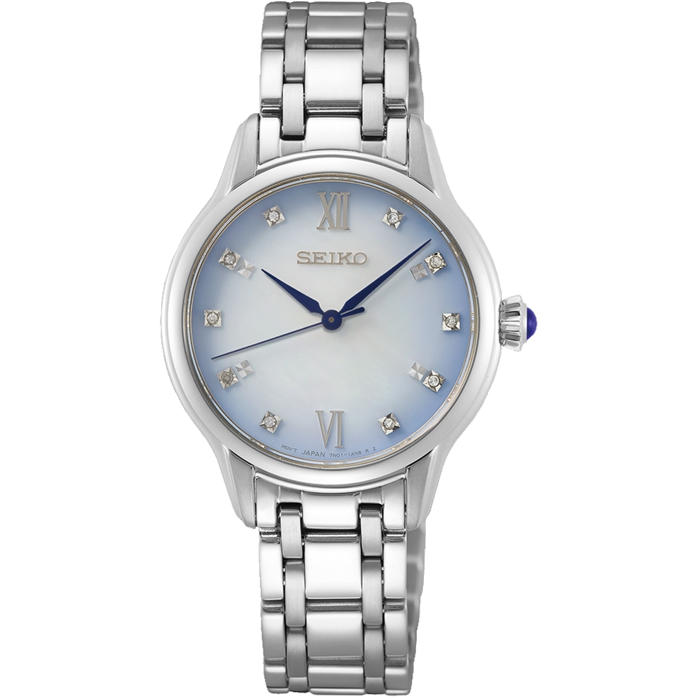 SEIKO精工 140周年限定典雅晶鑽時尚腕錶(SRZ534P1)7N01-0KV0S-29.5mm