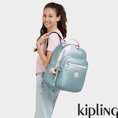 Kipling 金屬精靈綠機能手提後背包-SEOUL